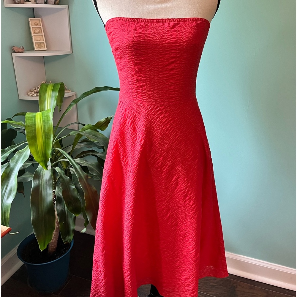 J Crew Coral strapless dress